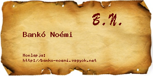Bankó Noémi névjegykártya